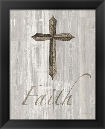 Framed Words for Worship Faith on Wood Print
