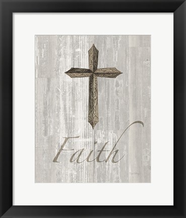 Framed Words for Worship Faith on Wood Print