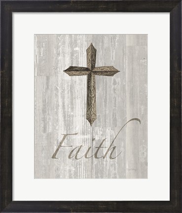 Framed Words for Worship Faith on Wood Print