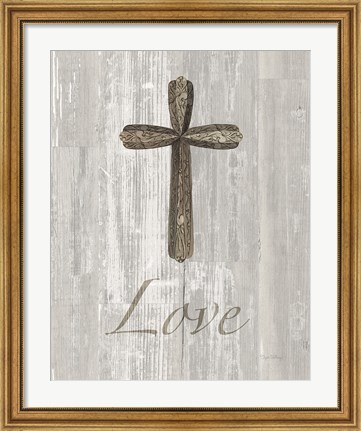 Framed Words for Worship Love on Wood Print