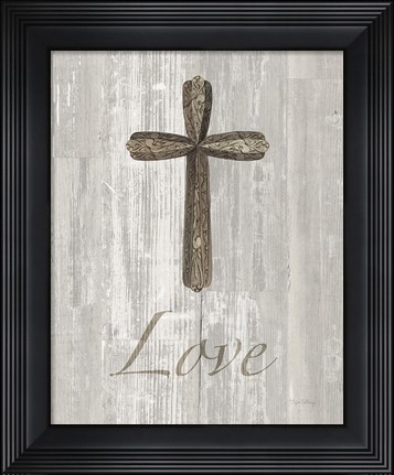 Framed Words for Worship Love on Wood Print