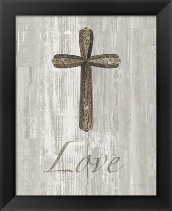 Framed Words for Worship Love on Wood Print