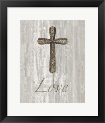 Framed Words for Worship Love on Wood Print