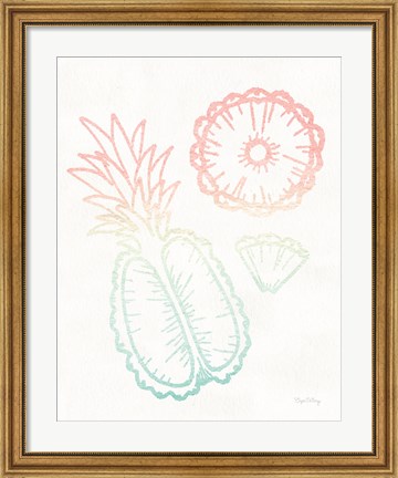 Framed Sunset Palms Fruit II Print
