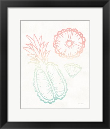 Framed Sunset Palms Fruit II Print