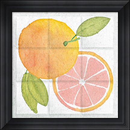 Framed Citrus Tile VIII Print