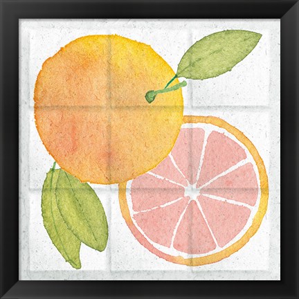 Framed Citrus Tile VIII Print