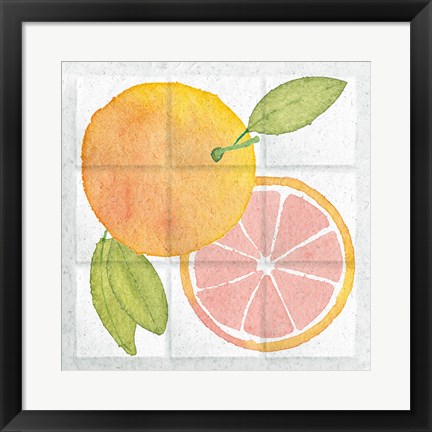 Framed Citrus Tile VIII Print