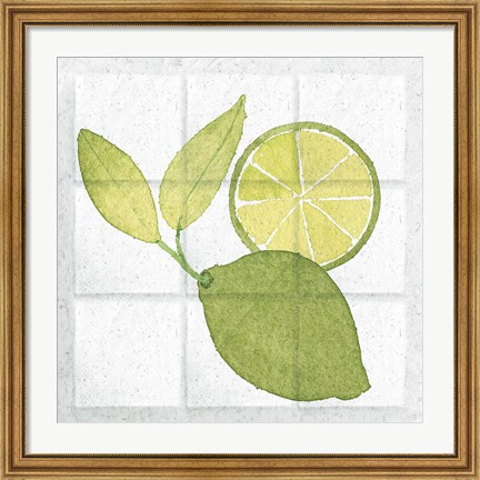 Framed Citrus Tile VII Print