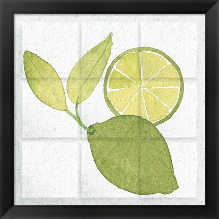 Framed Citrus Tile VII Print