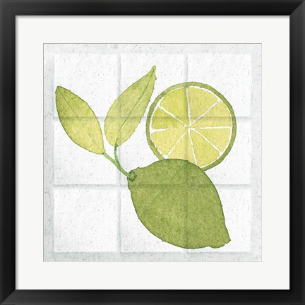 Framed Citrus Tile VII Print