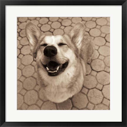 Framed Smile and The World Smiles with You Crop Print