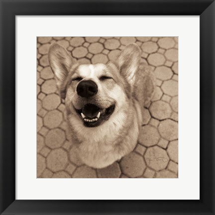 Framed Smile and The World Smiles with You Crop Print