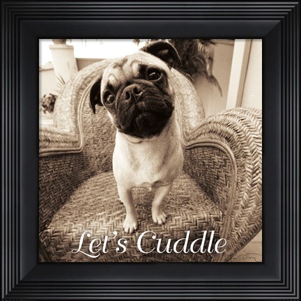 Framed Wonder Lets Cuddle Sq Script 1 Print