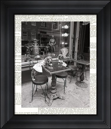 Framed Barking at the Waiter with Newsprint Print