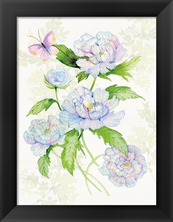 Framed Floral Delight II Butterflies Print