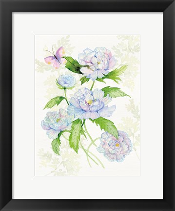 Framed Floral Delight II Butterflies Print