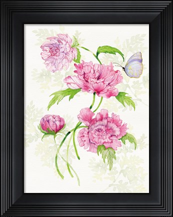 Framed Floral Delight III Butterflies Print