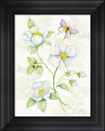 Framed Floral Delight V Butterflies Print