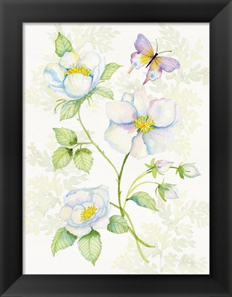 Framed Floral Delight V Butterflies Print