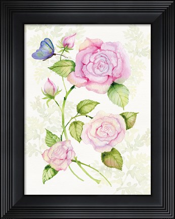 Framed Floral Delight IV Butterflies Print