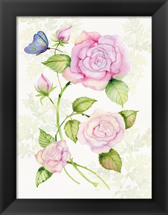 Framed Floral Delight IV Butterflies Print