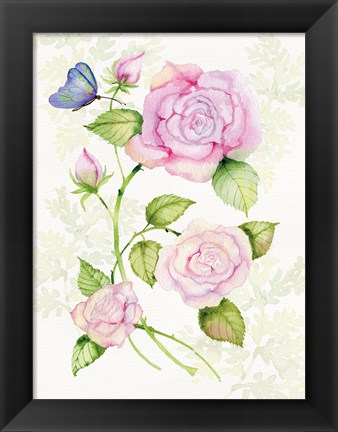 Framed Floral Delight IV Butterflies Print