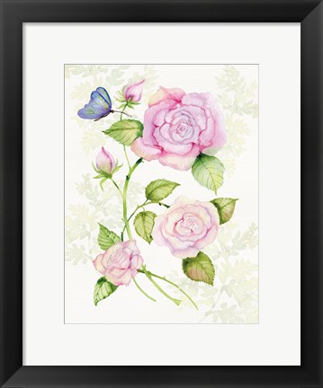 Framed Floral Delight IV Butterflies Print