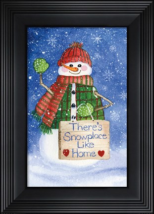 Framed Snowman Saying IV on Blue Print