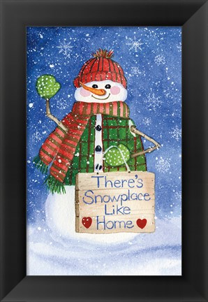 Framed Snowman Saying IV on Blue Print