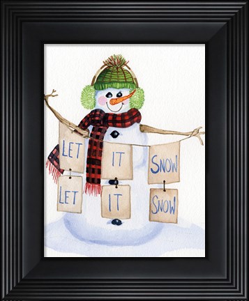 Framed Snowman Saying II Print