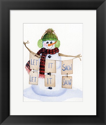 Framed Snowman Saying II Print