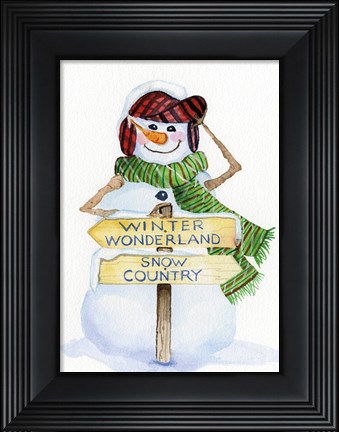 Framed Snowman Saying III Print
