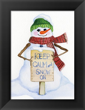 Framed Snowman Saying I Print