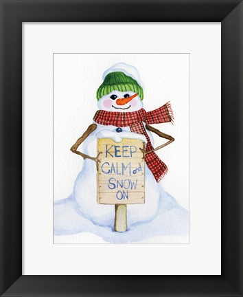 Framed Snowman Saying I Print