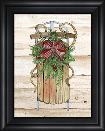 Framed Holiday Sports II on Wood Print
