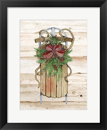 Framed Holiday Sports II on Wood Print
