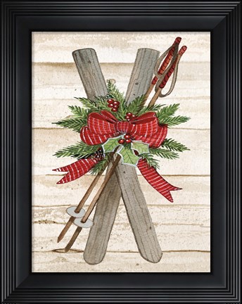 Framed Holiday Sports IV on Wood Print