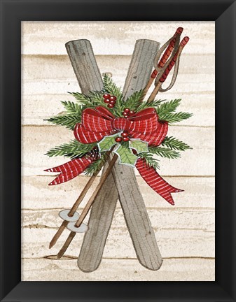 Framed Holiday Sports IV on Wood Print