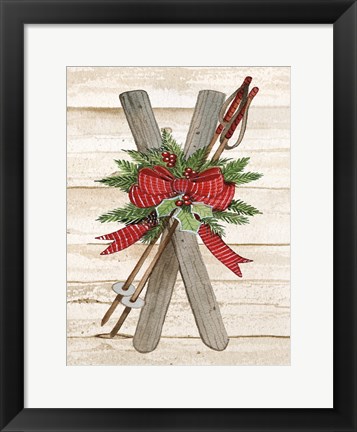 Framed Holiday Sports IV on Wood Print