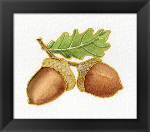 Framed Autumn Days Acorns Print