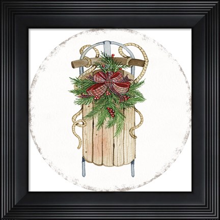 Framed Holiday Sports II Round Print