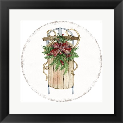 Framed Holiday Sports II Round Print