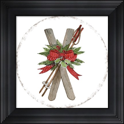 Framed Holiday Sports IV Round Print