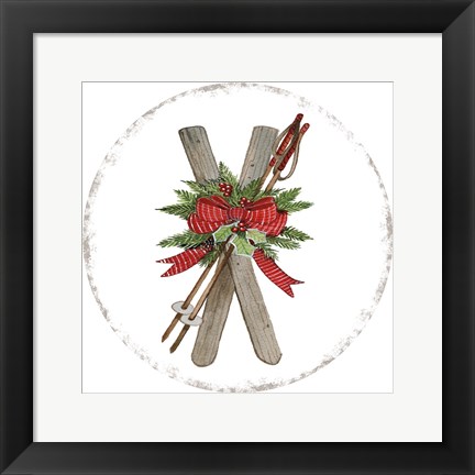 Framed Holiday Sports IV Round Print