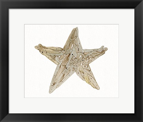 Framed Coastal Holiday Ornament X Print