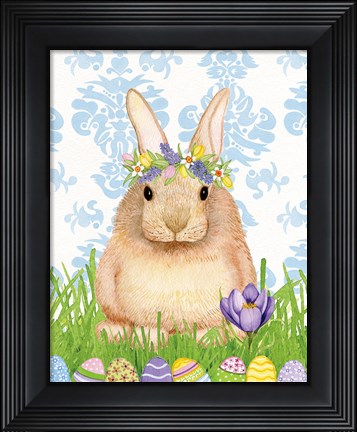 Framed Spring Bunny I Print