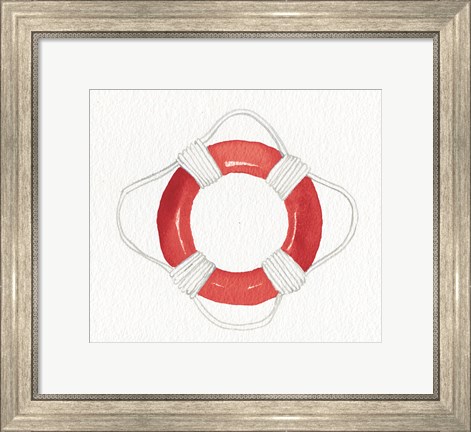 Framed Coastal Icon I Red Print