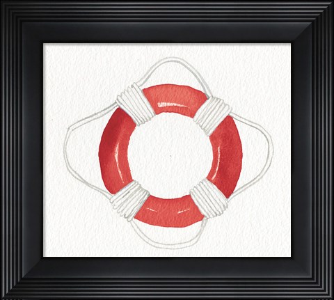 Framed Coastal Icon I Red Print