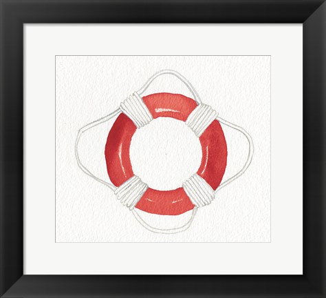 Framed Coastal Icon I Red Print